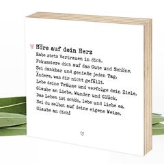 Höre auf dein Herz - bezauberndes Wunderpixel® Holzbild 15x15x2cm