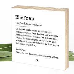 Definition Ehefrau - Wunderpixel® Holzbild 15x15x2cm