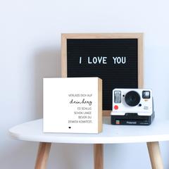 Verlass dich auf dein Herz - einzigartiges Holzbild 15x15x2cm