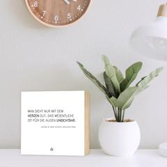 Der kleine Prinz - Zitat - wunderbares Holzbild 15x15x2cm