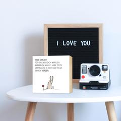 Zeit-hab-Hase - einzigartiges Holzbild 15x15x2cm