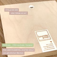 DEIN individueller Text - bezauberndes Holzbild als Einzelstück 15x15x2cm