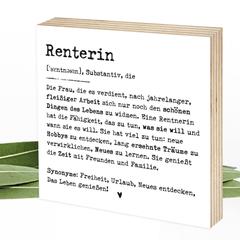 Definition Rentnerin - wunderbares Wunderpixel® Holzbild 15x15x2cm