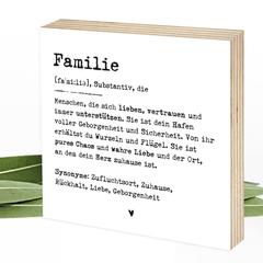Definition Familie - Wunderpixel® Holzbild 15x15x2cm