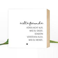 Echte Freunde - einzigartiges Holzbild 15x15x2cm