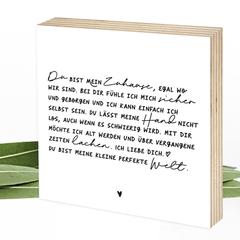 Du bist mein Zuhause - Schreibschrift - Wunderpixel® Holzbild 15x15x2cm