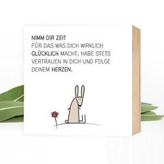 Zeit-hab-Hase - einzigartiges Holzbild 15x15x2cm