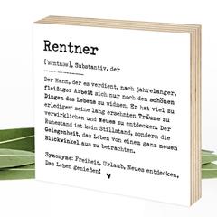 Definition Rentner - wunderbares Wunderpixel® Holzbild 15x15x2cm