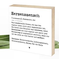 Definition Herzensmensch - Wunderpixel® Holzbild 15x15x2cm