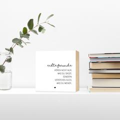 Echte Freunde - einzigartiges Holzbild 15x15x2cm