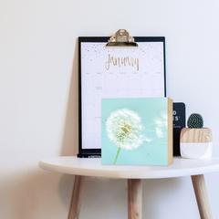 Pusteblume I - wunderschönes Holzbild 15x15x2cm