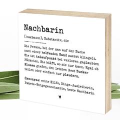 Definition Nachbarin - Wunderpixel® Holzbild 15x15x2cm