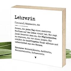 Definition Lehrerin - wunderbares Wunderpixel® Holzbild 15x15x2cm