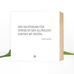 Grund für Stress: Idioten - wunderbares Holzbild 15x15x2cm