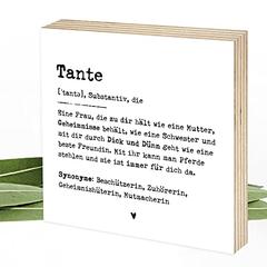 Definition Tante - wunderbares Wunderpixel® Holzbild 15x15x2cm