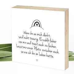 Platz zwischen euch - Wunderpixel® Holzbild 15x15x2cm