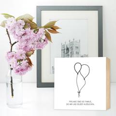 Freundschaft - Freunde sind Familie - einzigartiges Holzbild 15x15x2cm