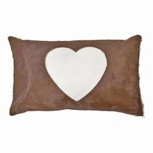 Kissen Herz, Braun Weiss 50x30 von Mars & More