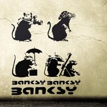 Wandsticker BANKSY RATS 4er Wandtattoo-Set Wandsticker Streetart Ratten von Urban ART Berlin