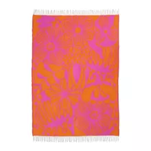 Klippan Wolldecke Blomranka cerise/orange von Klippan Yllefabrik AB