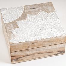 Mandala Silberbox, Mangoholz