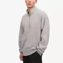 Colorful Standard Heather Grey Organic Quarter Zip Pullover Herren grau von Colorful Standard