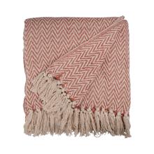 Plaid Überwurf Zigzag Recycled rosa 130x170cm von Mars & More