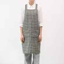 Leinen Schürze Green Gingham von Linen Tales
