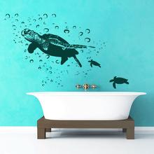 Wandtattoo MEERESSCHILDKRÖTE IM MEER Wall Art Sommer