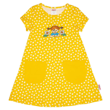 Kleid "Pippi Langstrumpf", Biobaumwolle, gelb-gesprenkelt von Martinex