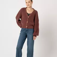 Lovjoi Cardigan Antoinett Dark Maroon Dunkelbraun von Lovjoi