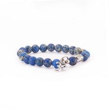 Mala Armband mit blauem Jaspis, mit OM- & Buddha-Anhänger von Bodhi