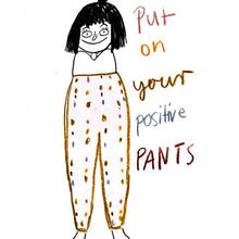 Postkarte positive pants von Slinga Illustration von Slinga Illustration