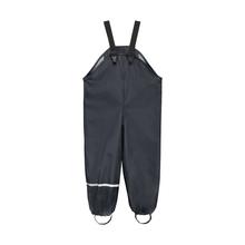 Regenhose, Matschhose mit Latz, aus recyceltem Polyester, dunkelblau von Celavi