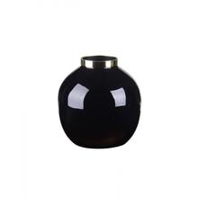 Vase Saigon, Kugel, schwarz/gold H 14cm von Gift Company