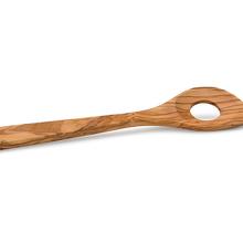Kochlöffel rund mit Ecke und Loch aus Olivenholz von Continenta von Continenta