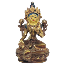 Statue – GRÜNE TARA – mit Gold veredelt von Sana Hastakala