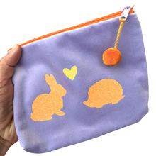 Frau Heidelberg Kosmetiktasche M lavendel NEON orange Hase & Igel von Frau Heidelberg