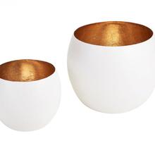 Windlicht Weiß/Gold, Madras 2er Set  von Gift Company