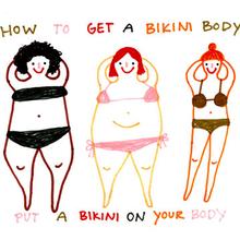 Postkarte Bikini Figur von Slinga Illustration von Slinga Illustration