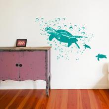 Wandtattoo SCHILDKRÖTE UNTERWASSER, Wandsticker Wall Art Leben im Meer von Urban ART Berlin