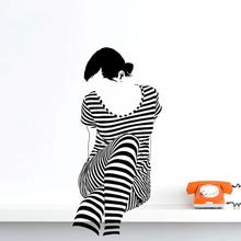 WHITE STRIPES GIRL Wandsticker Wall Art Wandtattoo 