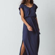 SKFK Tebe Long Dress Damen Maxi Kleid navy von SKFK