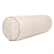 Bolster gemustert, 65 x Ø 23 cm, Floral, ecru | Kapok von Bodhi