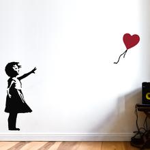 BANKSY Balloon Girl Wall Art Wandtattoo - Ballon Mädchen mit Herz, Hope Gr. XL von Urban ART Berlin