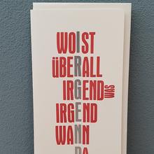 Klappkarte in Bleisatz/Buchdruck von H- H Koch