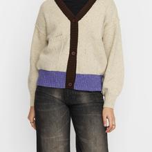 Selfhood Heavy Block Cardigan Offwhite Damen Merino Alpaka Strickjacke weiß von Selfhood