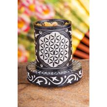 Siebgefäß - Blume des Lebens Stövchen, schwarz