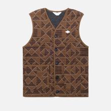 Wooden Store Weste Rail Jacquard Terra Braun  von Wooden