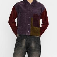 Selfhood Cropped Shirt Darkpurple Damen Cord Hemd Overshirt lila von Selfhood